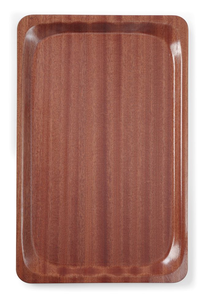 Serving tray, rectangular, non-slip, laminated, AmerBox, Mahogany, 460x360mm