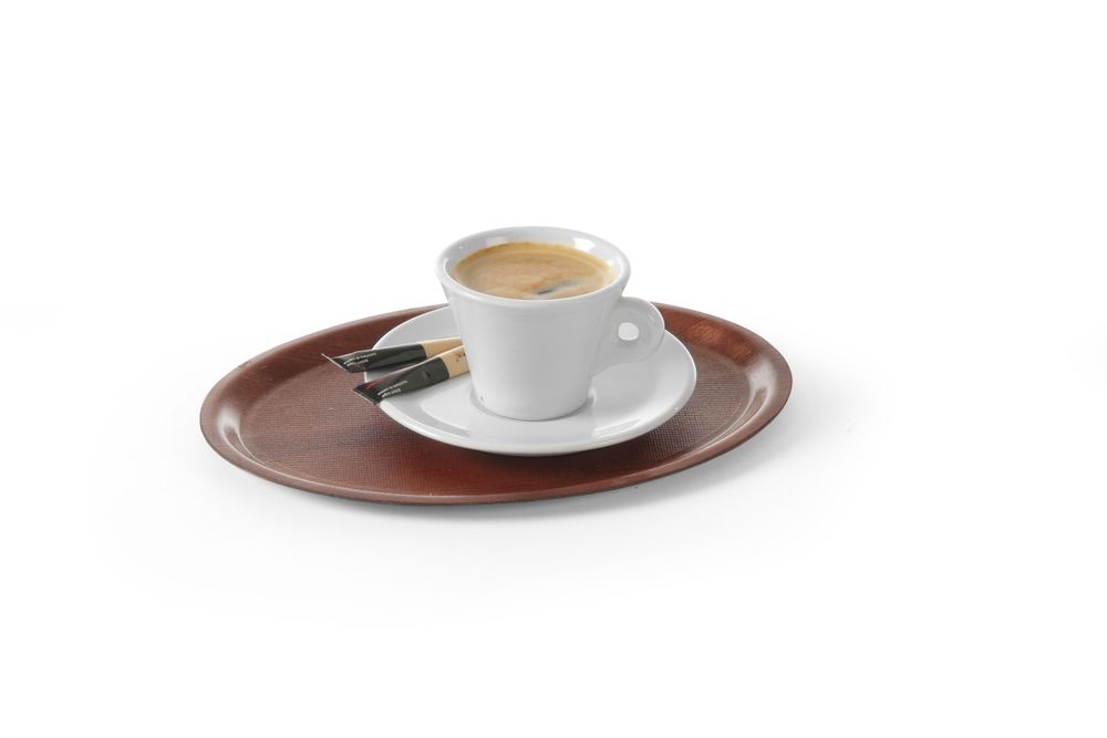 Serving tray, oval, non-slip, laminated, AmerBox, Mahogany, 290x210mm