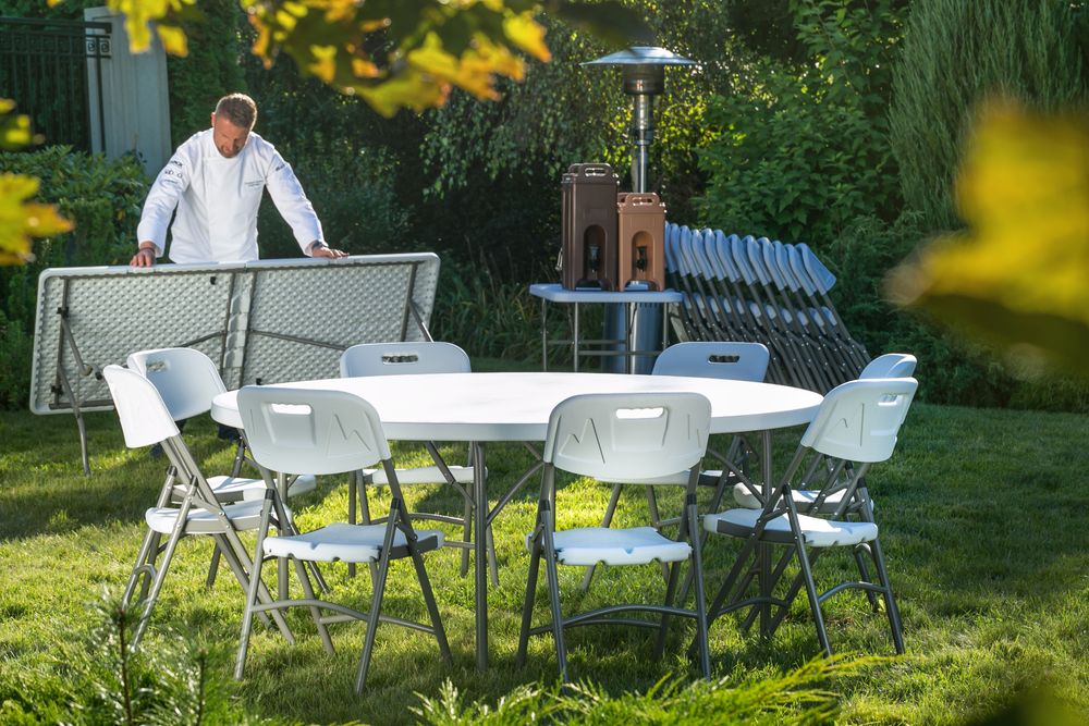 Buffet table, round, AmerBox, White, ⌀1500x(H)740mm, Round