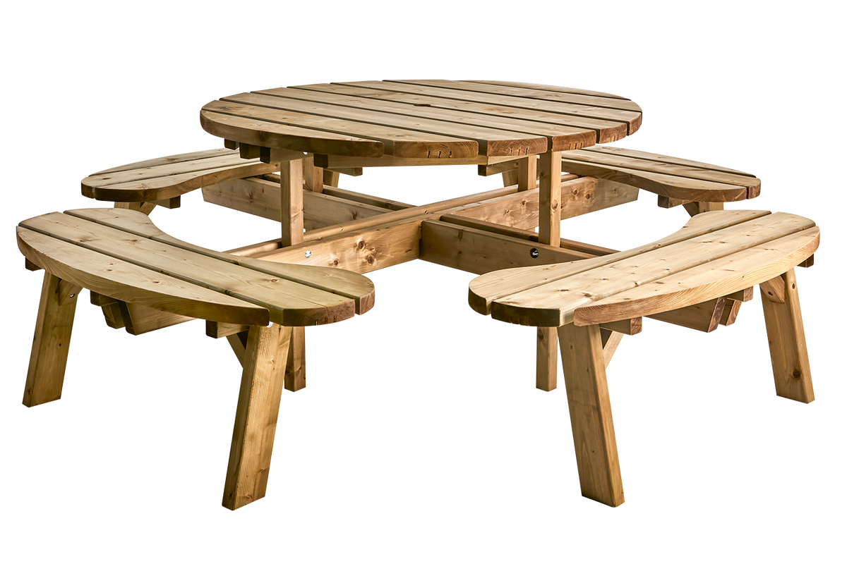 HASSLEBRO Picnicset rund - Impregnerad brun