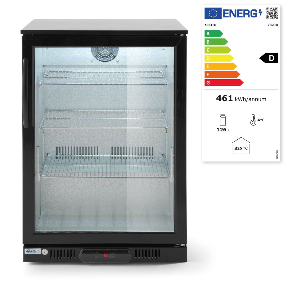 Back bar refrigerator single-door, Arktic, 105L, Black, 220-240V/120W, 600x530x(H)865mm
