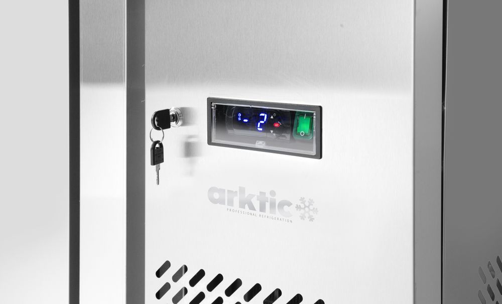 Refrigerated counter, 2 doors, Arktic, Profi Line, With backsplash, GN 1/1, 230V/250W, 1360x700x(H)879mm