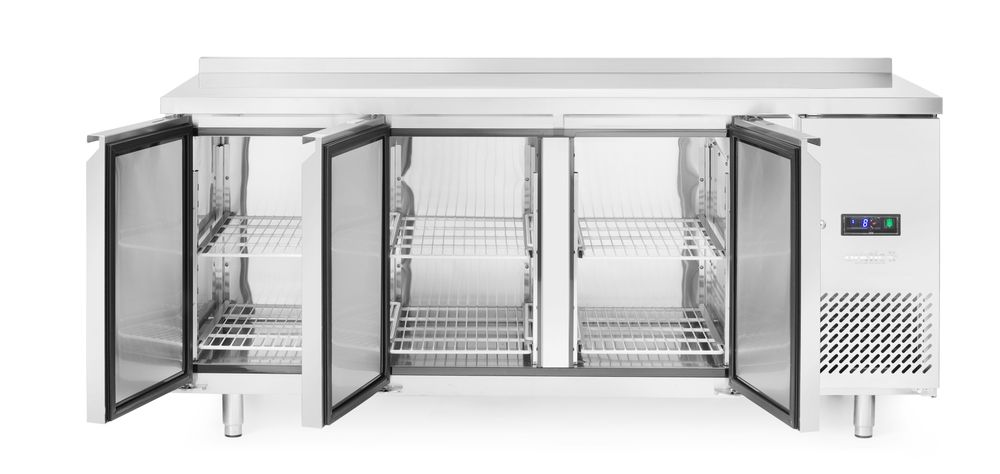 Refrigerated counter, 3 doors, Arktic, Profi Line, With backsplash, GN 1/1, 420L, 230V/400W, 1795x700x(H)879mm