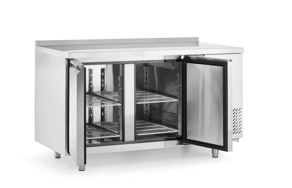 Freezer counter, 2 doors, Arktic, Profi Line, With backsplash, GN 1/1, 280L, 230V/600W, 1360x700x(H)910mm
