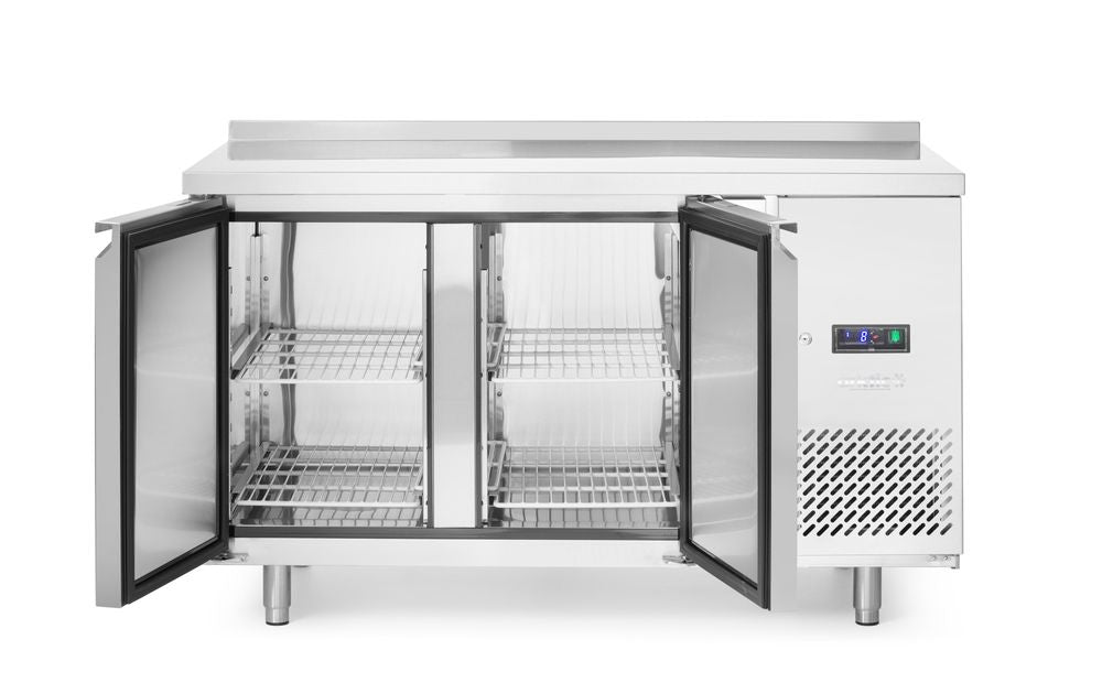 Freezer counter, 2 doors, Arktic, Profi Line, With backsplash, GN 1/1, 280L, 230V/600W, 1360x700x(H)910mm