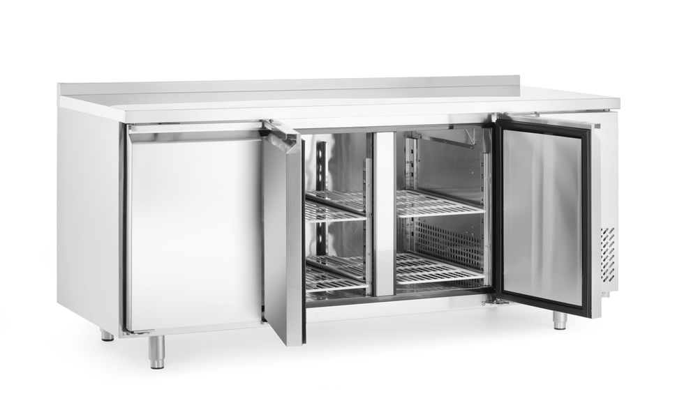 Freezer counter, 3 doors, Arktic, Profi Line, With backsplash, GN 1/1, 420L, 230V/600W, 1796x700x(H)879mm