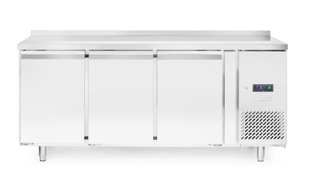 Freezer counter, 3 doors, Arktic, Profi Line, With backsplash, GN 1/1, 420L, 230V/600W, 1796x700x(H)879mm