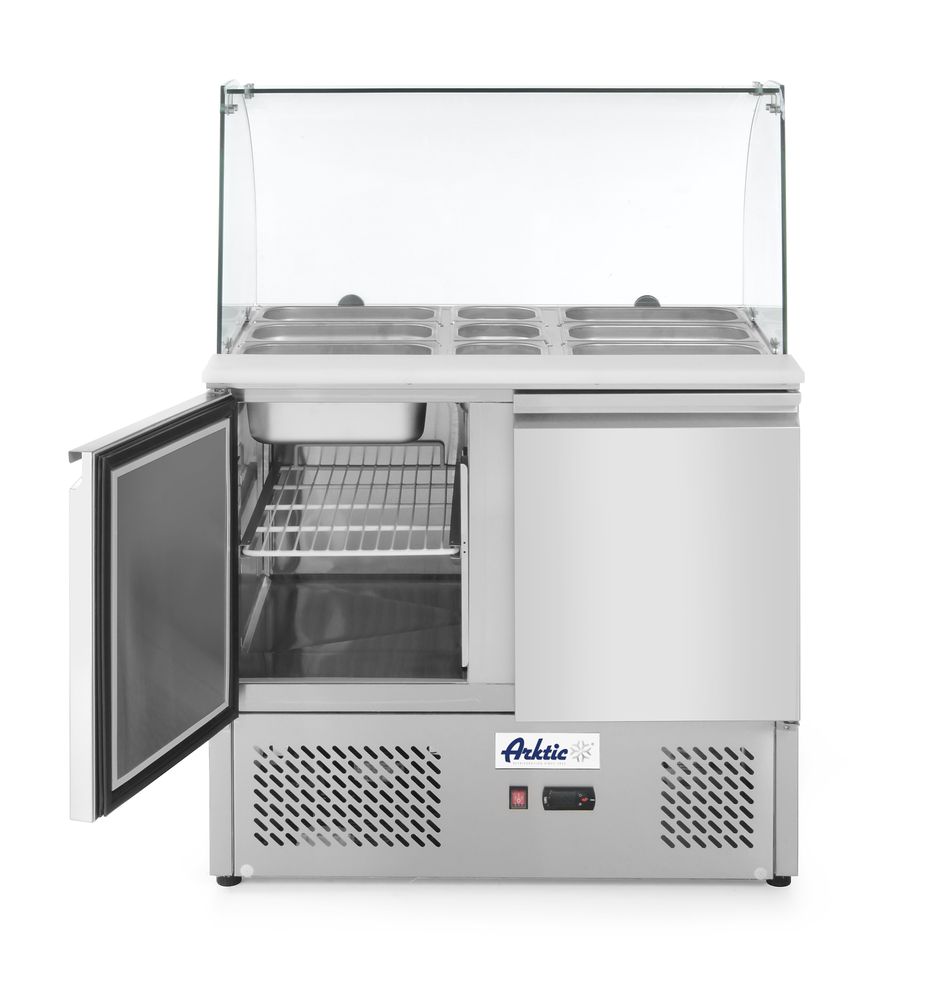 Two door salad counter with glass display 300L, Arktic, 230V/310W, 912x702x(H)1330mm