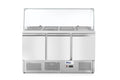 Three door salad counter with glass display 380L, Arktic, 230V/310W, 1390x702x(H)1330mm