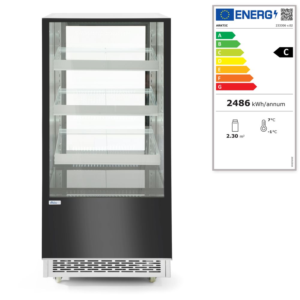 Refrigerated display cabinets with 3 slanted shelves, Arktic, 300L, 230V/480W, 650x833x(H)1460mm