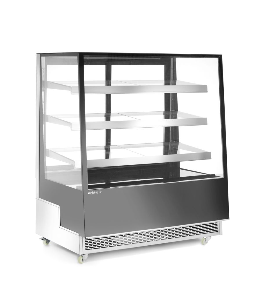 Refrigerated display cabinets with 3 slanted shelves, Arktic, 650L, Black, 230V/490W, 1200x833x(H)1460mm