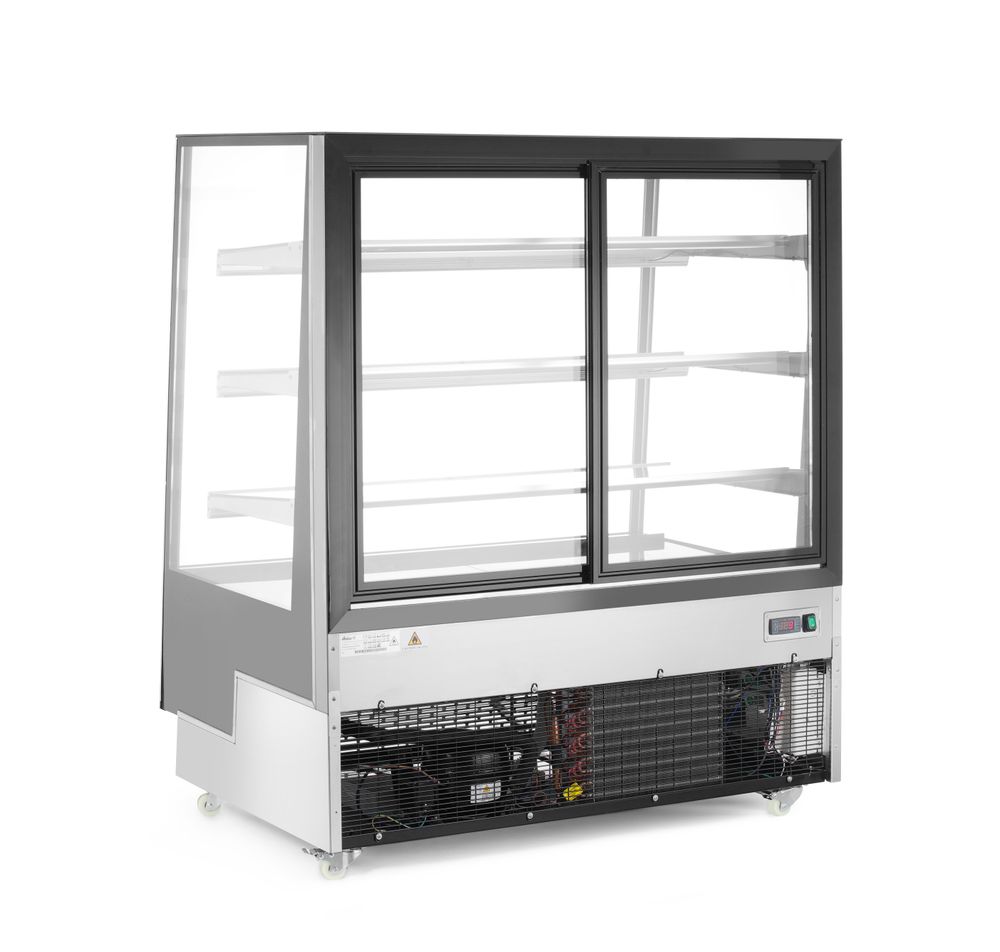 Refrigerated display cabinets with 3 slanted shelves, Arktic, 650L, Black, 230V/490W, 1200x833x(H)1460mm