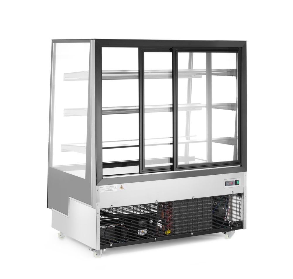 Refrigerated display cabinets with 3 slanted shelves, Arktic, 650L, Black, 230V/490W, 1200x833x(H)1460mm