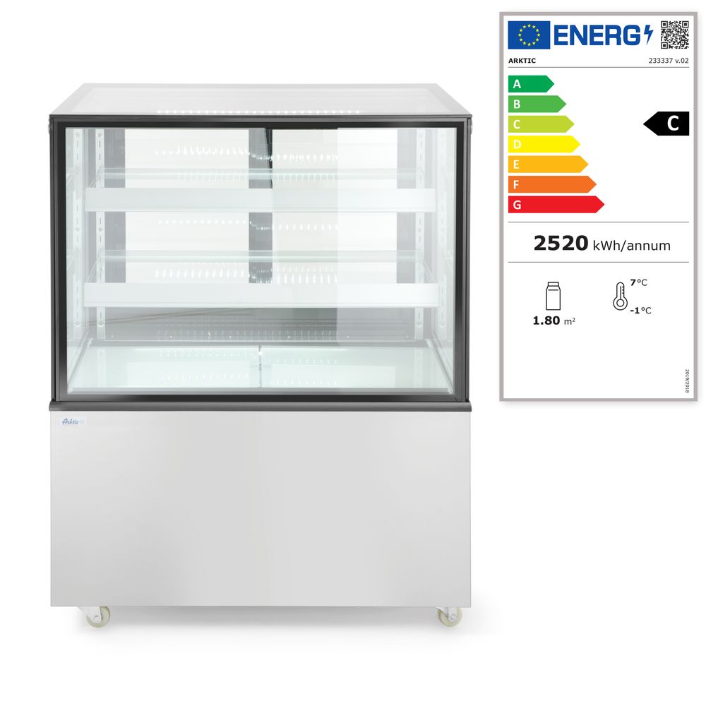 Refrigerated display cabinets with 2 shelves, Arktic, 300L, 230V/480W, 994x677x(H)1230mm