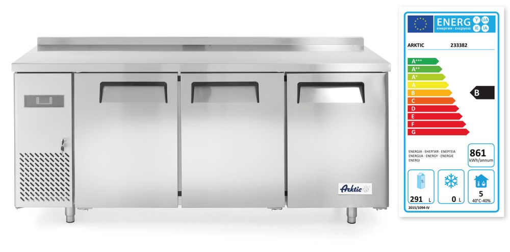 Three door refrigerated counter Kitchen Line 390L, Arktic, Kitchen Line, 291L, 230V/270W, 1800x600x(H)886mm