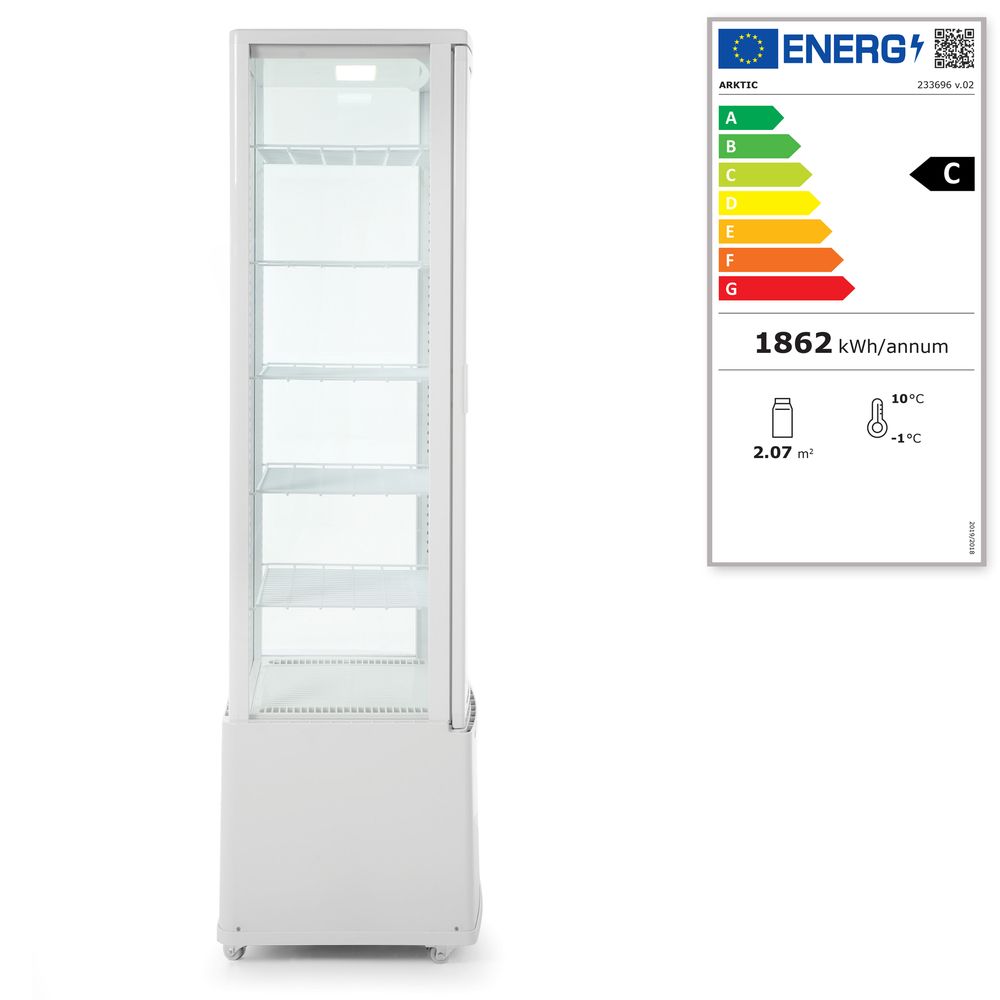 Refrigerated display cabinet, 270 l, Arktic, White, 230V/290W, 556x526x(H)1913mm