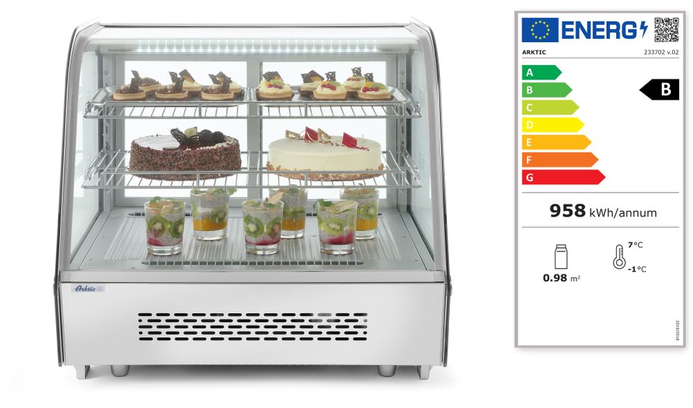 Countertop display fridge, Arktic, 160L, 230V/160W, 885x570x(H)680mm