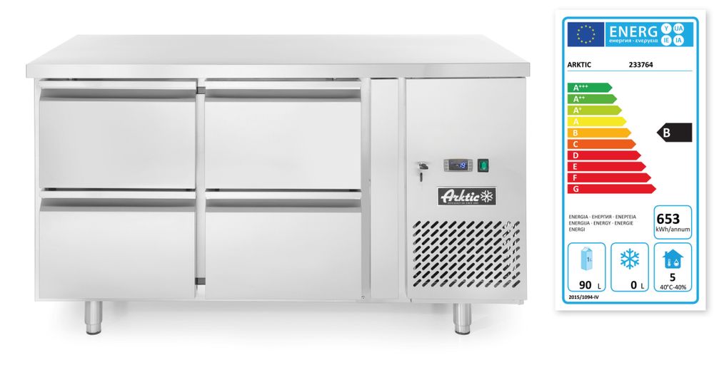 Four drawer refrigerated counter Profi Line 280L, Arktic, Profi Line, 230V/250W, 1360x700x(H)858mm