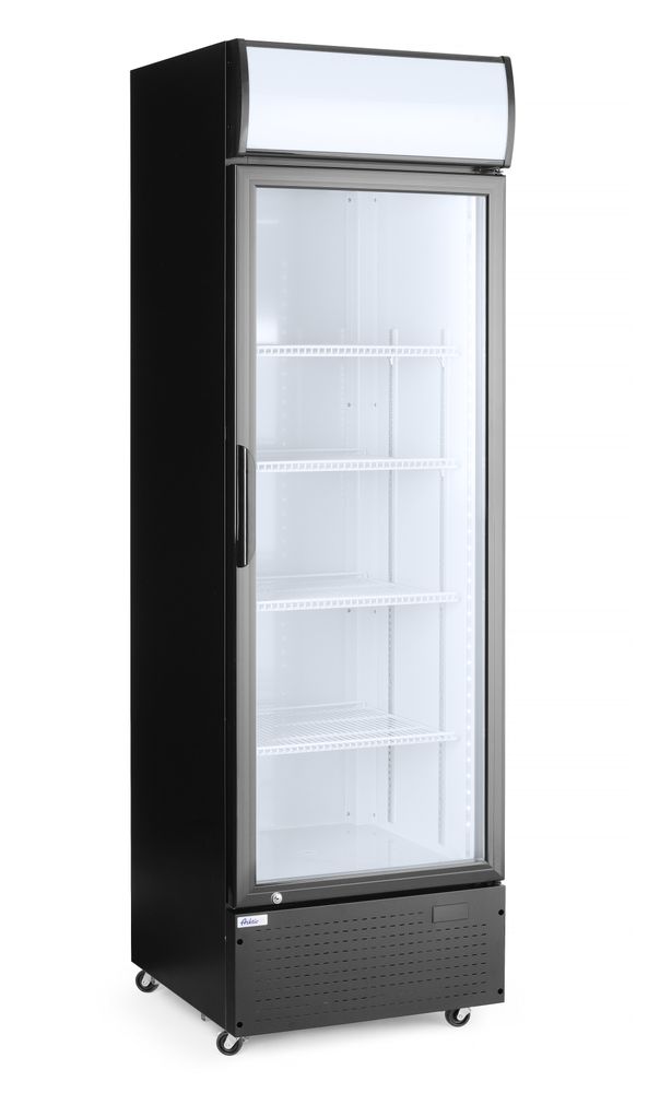 Back bar refrigerator with a backlit panel, single-door, Arktic, 254L, Black, 220-240V/250W, 578x605x(H)1980mm