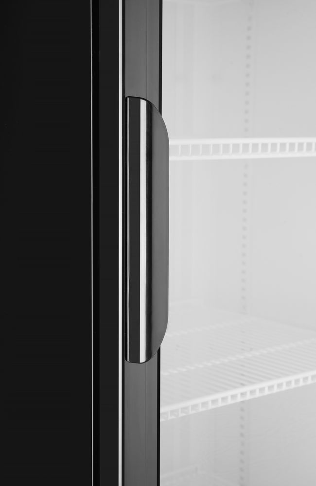 Back bar refrigerator with a backlit panel, single-door, Arktic, 254L, Black, 220-240V/250W, 578x605x(H)1980mm