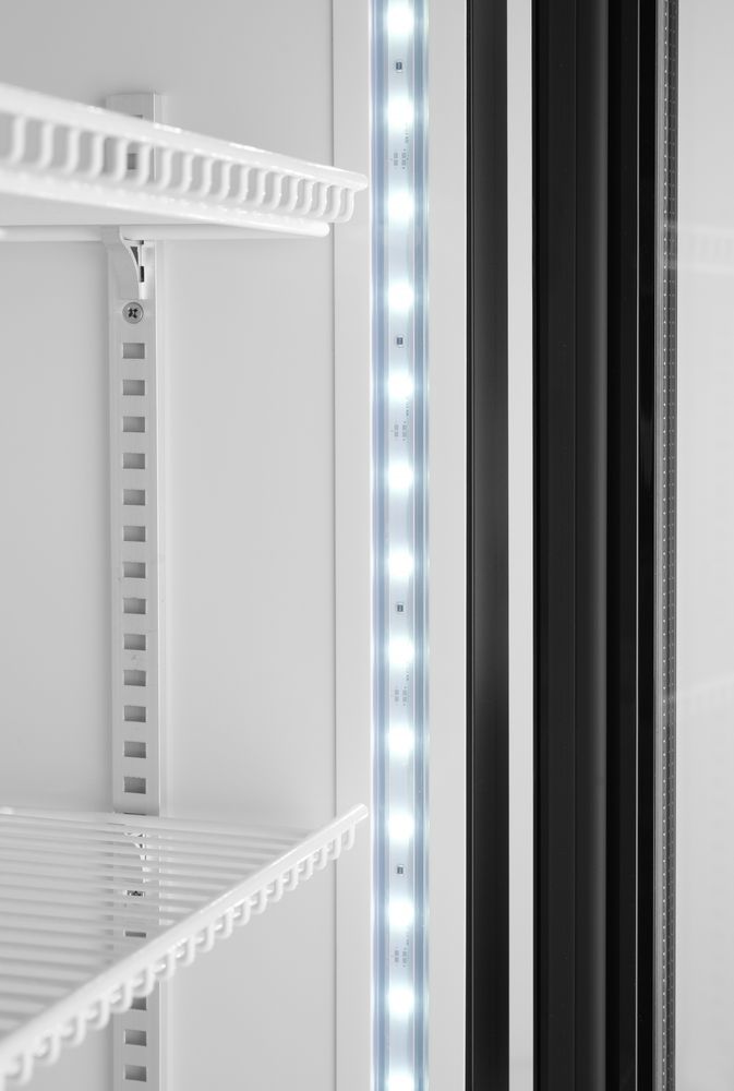 Back bar refrigerator with a backlit panel, single-door, Arktic, 254L, Black, 220-240V/250W, 578x605x(H)1980mm