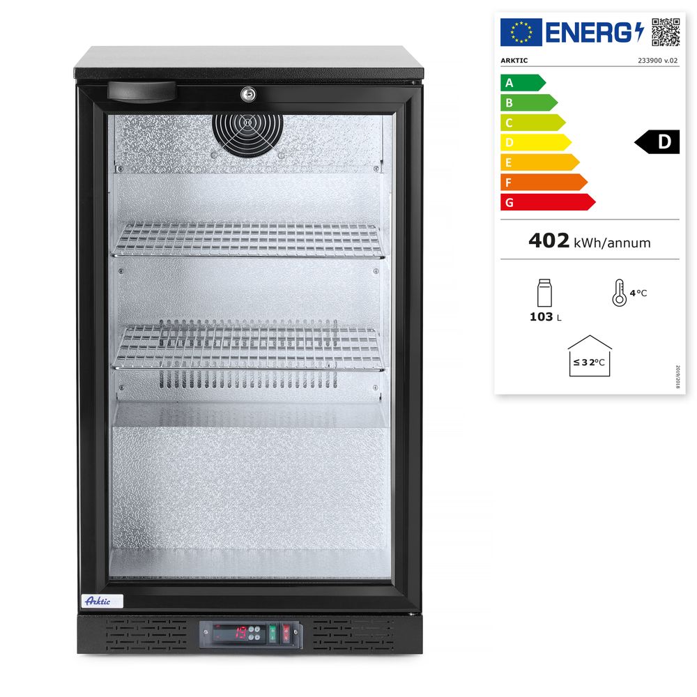 Back bar refrigerator single-door, Arktic, 86L, Black, 220-240V/120W, 500x530x(H)865mm