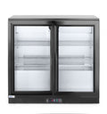 Back bar refrigerator with double sliding doors, Arktic, 158L, Black, 220-240V/160W, 900x520x(H)865mm