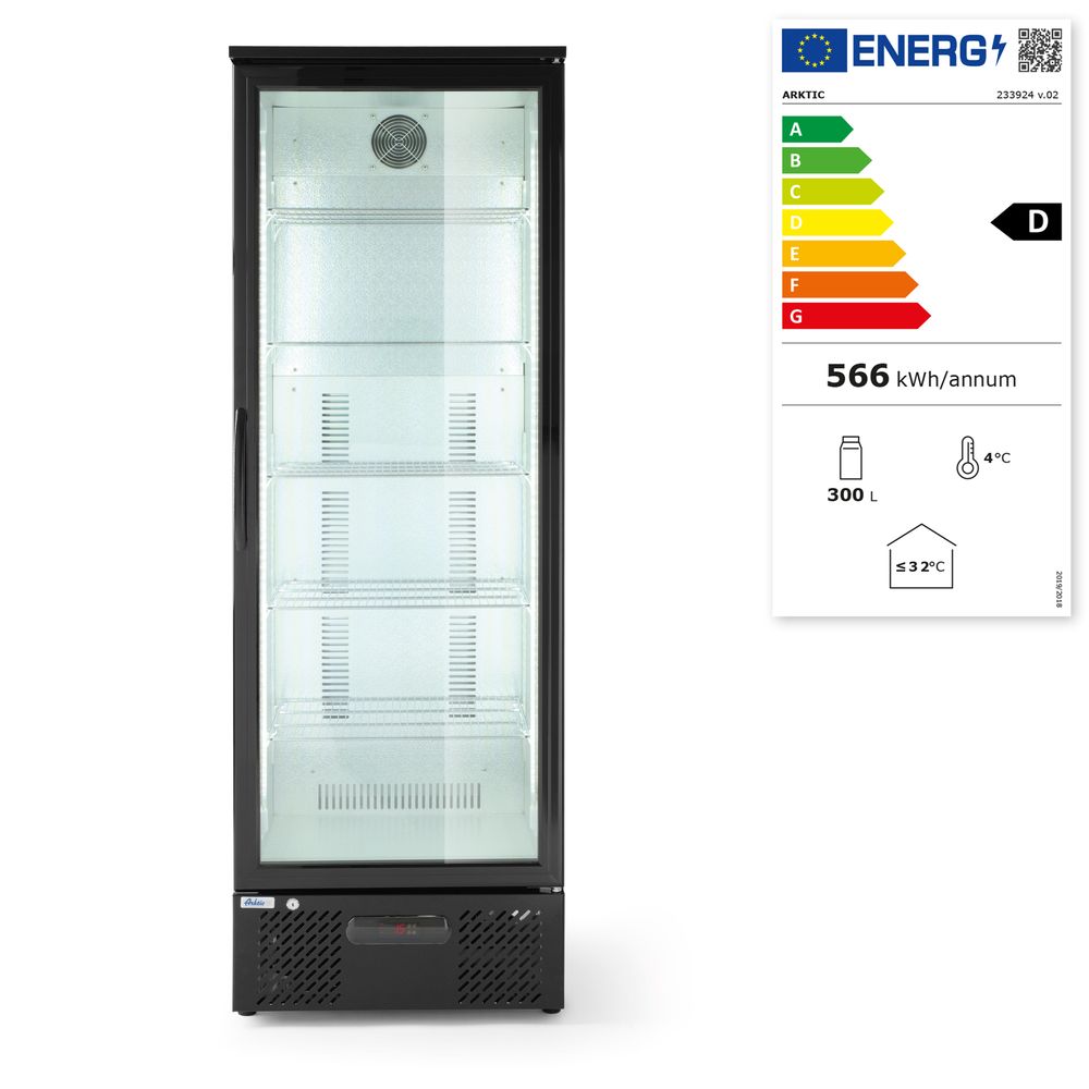 Back bar refrigerator single-door, Arktic, 243L, Black, 220-240V/195W, 600x530x(H)1820mm