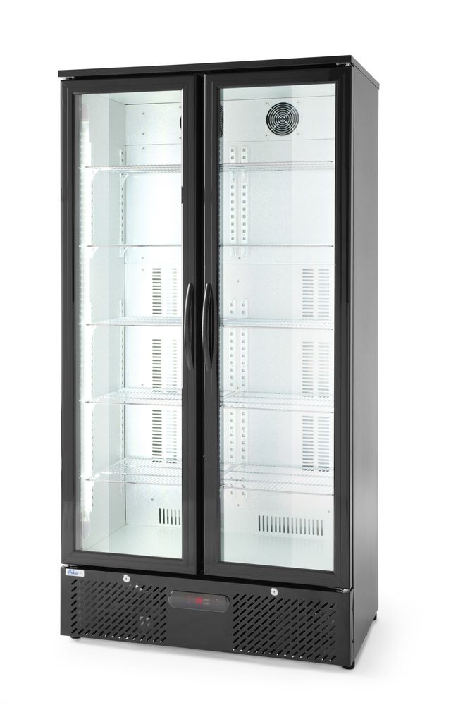 Back bar refrigerator double-door, Arktic, 384L, Black, 220-240V/365W, 900x530x(H)1820mm