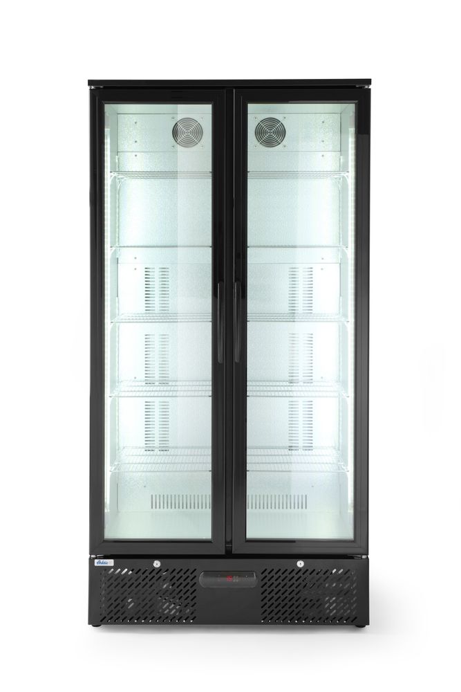 Back bar refrigerator double-door, Arktic, 384L, Black, 220-240V/365W, 900x530x(H)1820mm