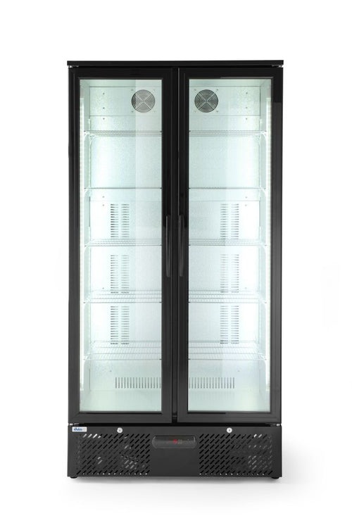 Back bar refrigerator double-door, Arktic, 384L, Black, 220-240V/365W, 900x530x(H)1820mm