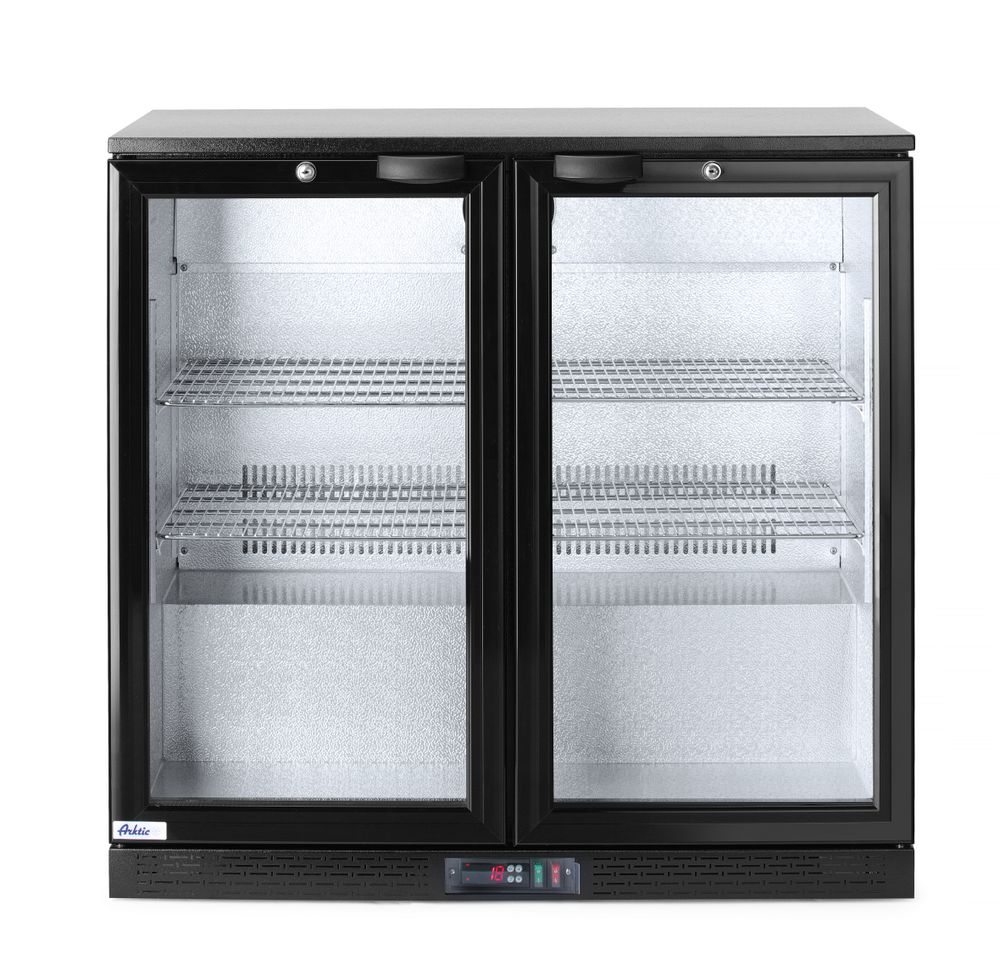 Back bar refrigerator double-door, Arktic, 158L, Black, 220-240V/160W, 900x530x(H)870mm