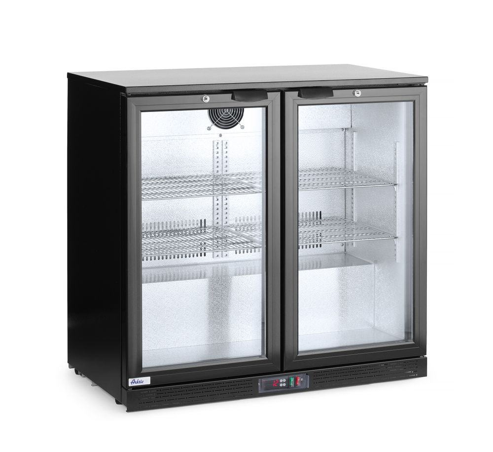 Back bar refrigerator double-door, Arktic, 158L, Black, 220-240V/160W, 900x530x(H)870mm