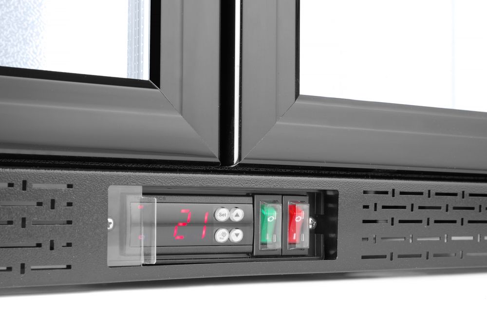 Back bar refrigerator double-door, Arktic, 158L, Black, 220-240V/160W, 900x530x(H)870mm