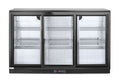 Back bar refrigerator with triple sliding doors, Arktic, 254L, Black, 220-240V/160W, 1350x520x(H)865mm