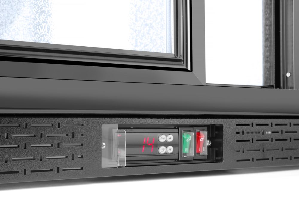 Back bar refrigerator with double sliding doors, Arktic, 158L, Black, 220-240V/160W, 900x520x(H)865mm