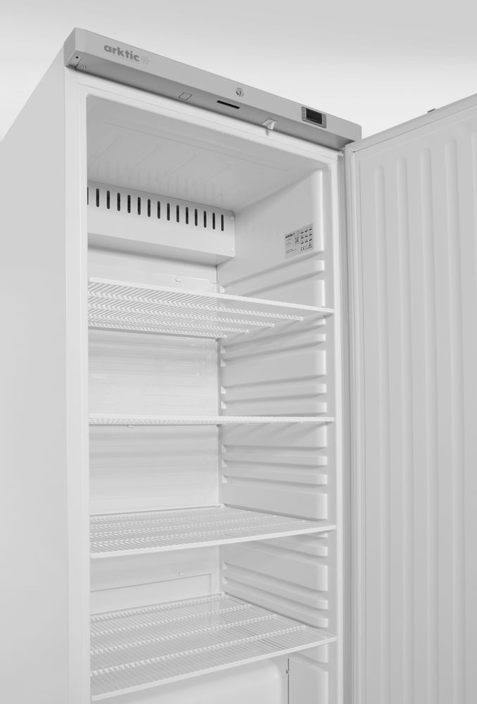 Cooling cabinet with white painted steel casing, Arktic, Budget Line, 769x775x(H)1900mm