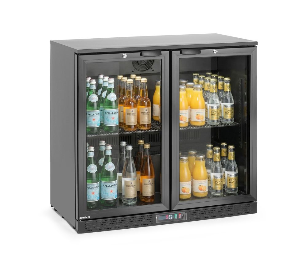 Back bar refrigerator double-door, Arktic, 158L, Black, 220-240V/160W, 900x530x(H)870mm