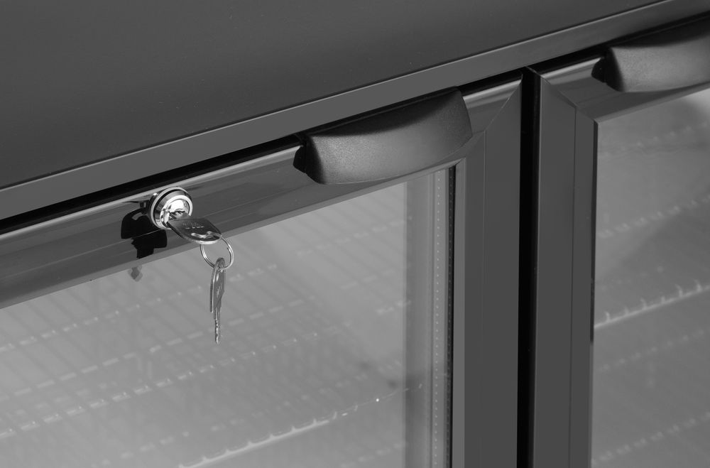 Back bar refrigerator double-door, Arktic, 158L, Black, 220-240V/160W, 900x530x(H)870mm