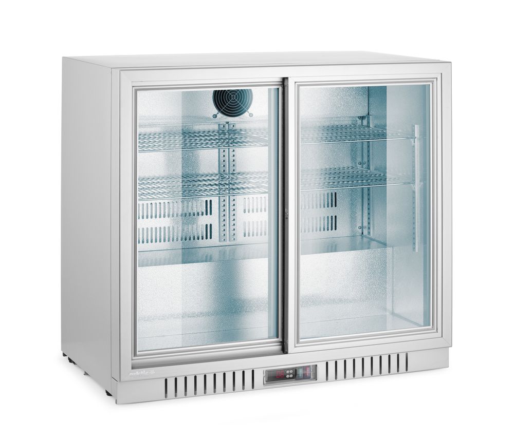 Back bar refrigerator with 2 sliding doors, Arktic, 150L, Silver, 220-240V/160W, 900x520x(H)840mm