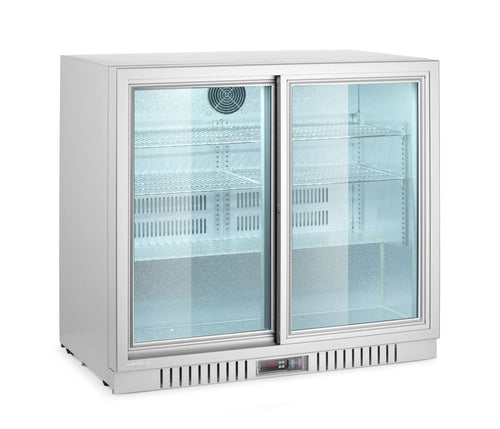 Back bar refrigerator with 2 sliding doors, Arktic, 150L, Silver, 220-240V/160W, 900x520x(H)840mm
