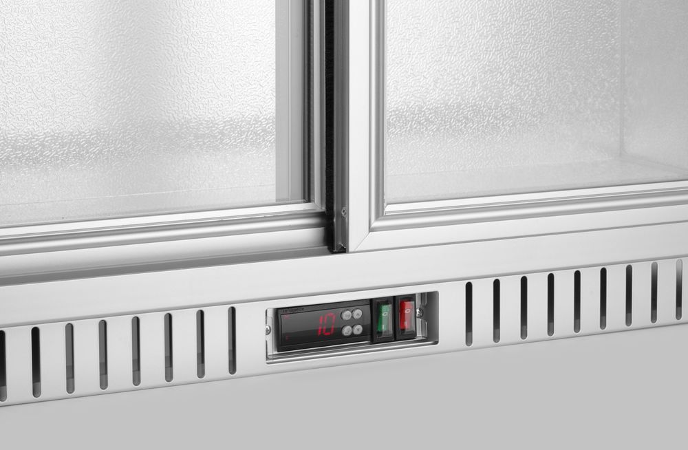 Back bar refrigerator with 2 sliding doors, Arktic, 150L, Silver, 220-240V/160W, 900x520x(H)840mm