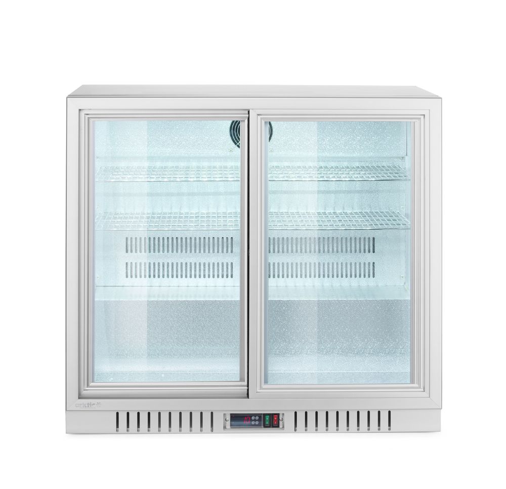 Back bar refrigerator with 2 sliding doors, Arktic, 150L, Silver, 220-240V/160W, 900x520x(H)840mm