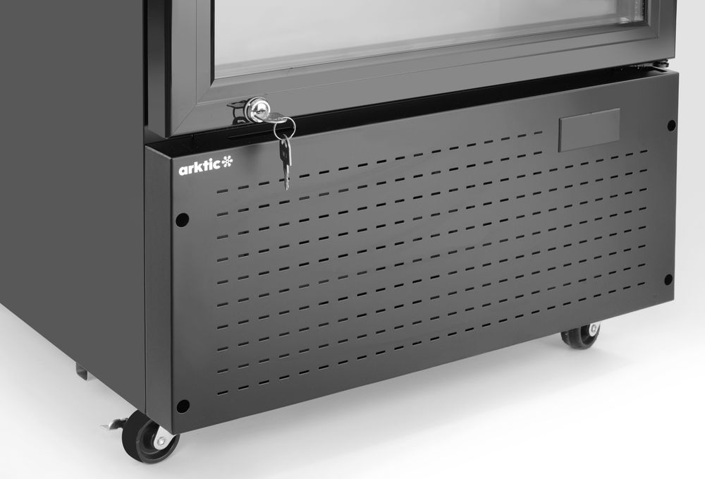Back bar refrigerator with a backlit panel, single-door, Arktic, 254L, Black, 220-240V/250W, 578x605x(H)1980mm