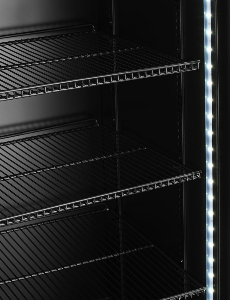 Back bar refrigerator with a backlit panel, double-door, Arktic, 512L, Black, 220-240V/510W, 1120x585x(H)1900mm