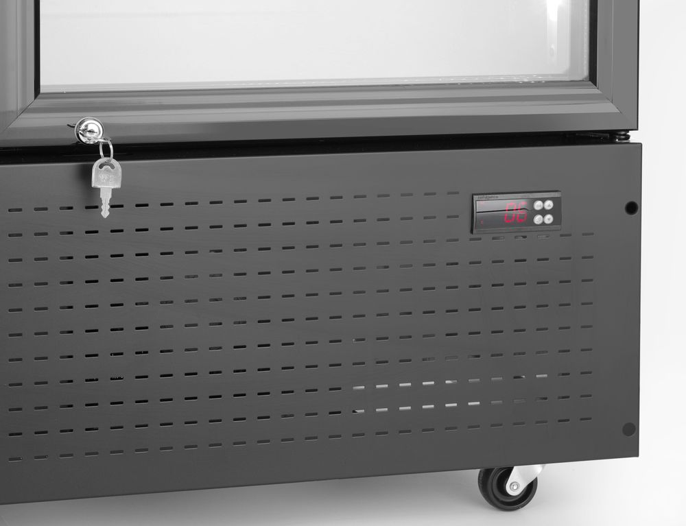 Back bar refrigerator with a backlit panel, double-door, Arktic, 512L, Black, 220-240V/510W, 1120x585x(H)1900mm