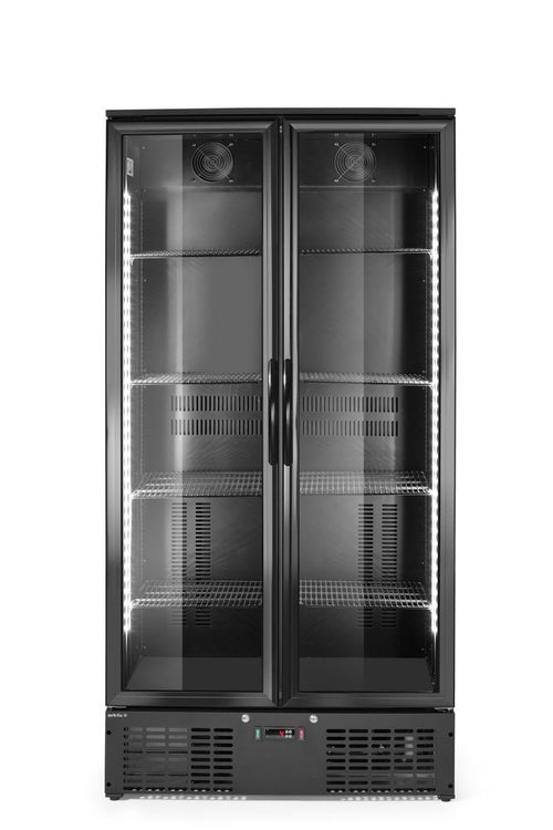 Back bar refrigerator double-door, Arktic, 384L, Black, 220-240V/365W, 900x530x(H)1820mm