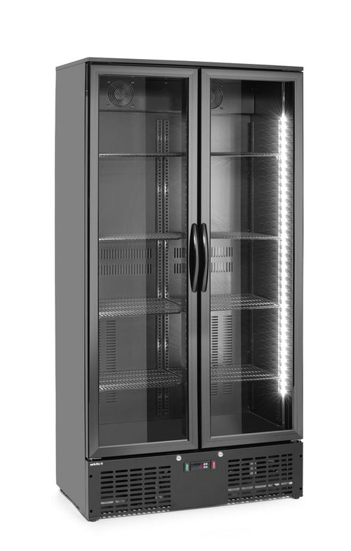 Back bar refrigerator double-door, Arktic, 384L, Black, 220-240V/365W, 900x530x(H)1820mm