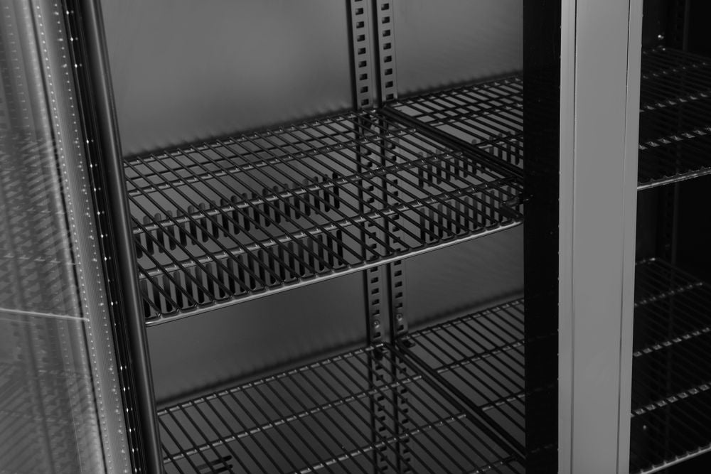 Back bar refrigerator double-door, Arktic, 384L, Black, 220-240V/365W, 900x530x(H)1820mm