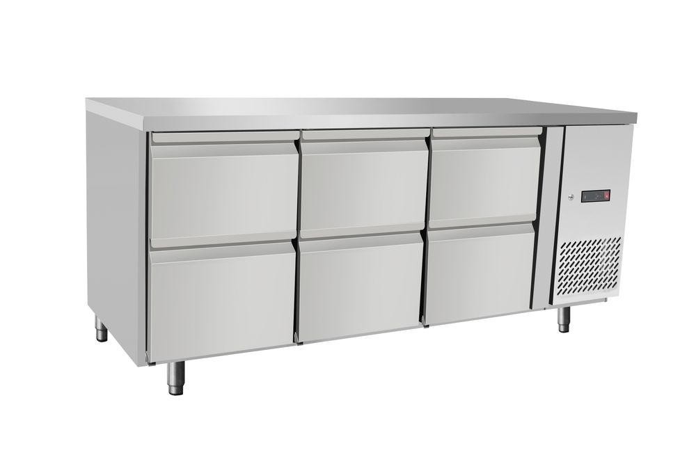 Refrigerated counter, with 6 drawers, Arktic, 420L, 230V/400W, 1795x700x(H)879mm